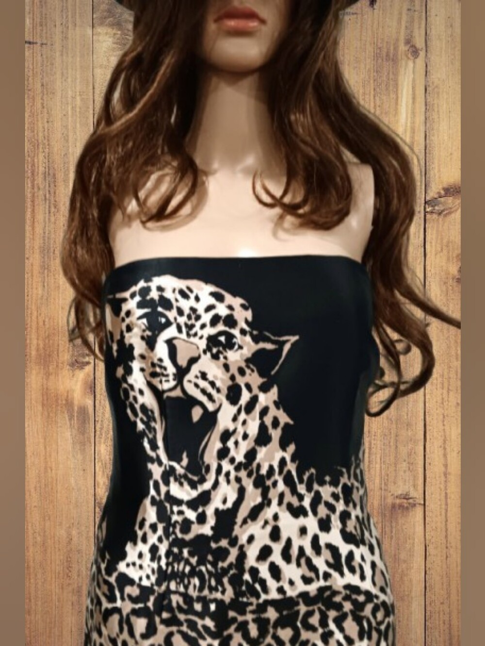 Kay Unger One Of A Kind Stunning Strapless 100% Silk Leopard Dress - Picture 1 of 9
